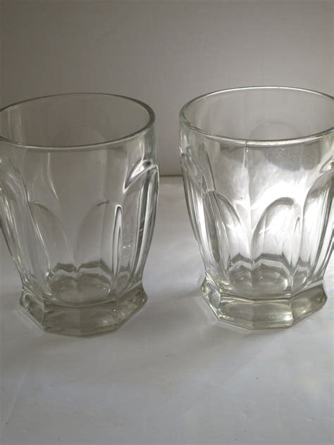 Vintage Cut Glass Tumblers French Country Chunky Glass Water - Etsy