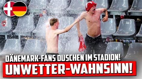 Unwetter Wahnsinn Dänemark Fans duschen im BVB Stadion Deutschland