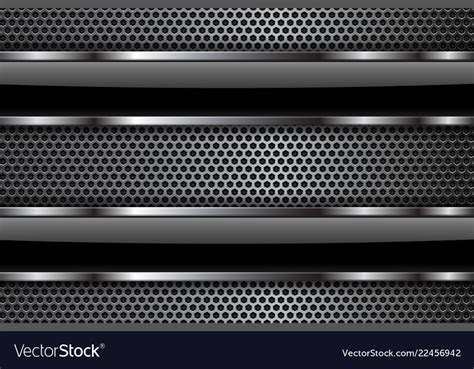 Metal Perforated Background With Black Glass Vector Image