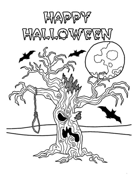 Coloriage Halloween Arbre Sur Hugolescargot