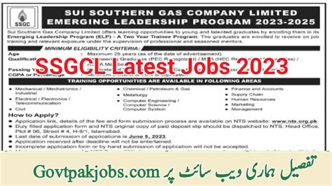 SSGC Emerging Leadership EPL Program Govtpakjobs