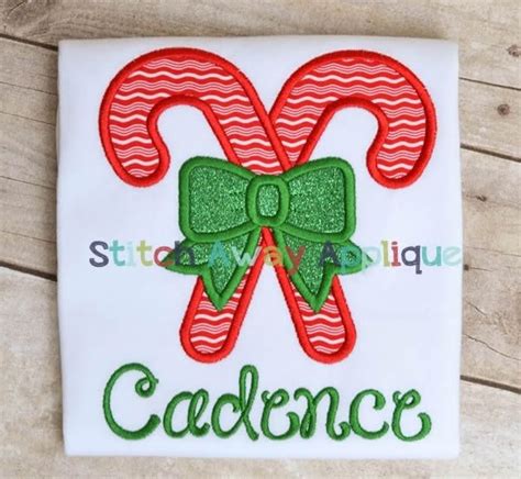 Crossed Candy Canes Applique 4 Sizes Products In 2023 Machine Applique Designs Christmas