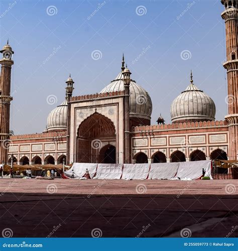 Architectural Detail Of Jama Masjid Mosque Old Delhi India The