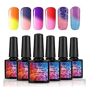 Amazon Saviland 6 Pcs Mood Temperature Change Color Gel Nail