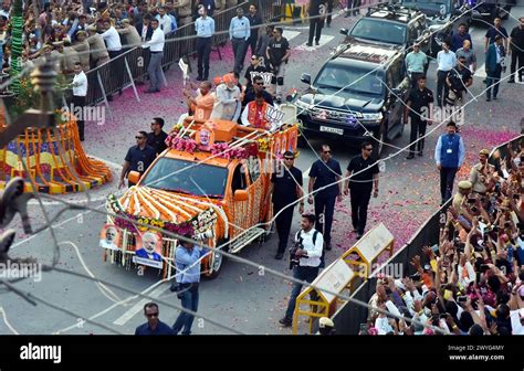 Ghaziabad India April Prime Minister Narendra Modi And Up Chief