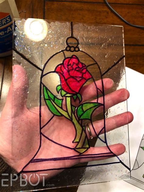 Disney Beauty And The Beast Stained Glass Rose