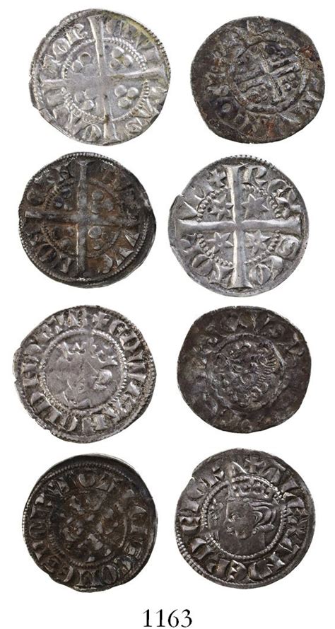 Lot Of 4 Medieval Silver Pennies Of England France And Scotland 1200s