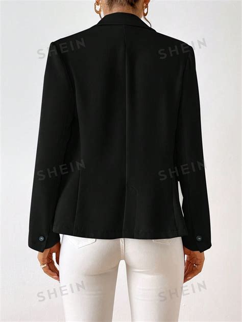 Shein Essnce Lapel Neck Single Button Blazer Shein Uk