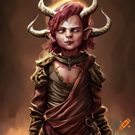 Tiefling Child With Horns On Craiyon