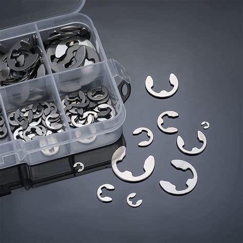 Купить 200 Pcs Silver E Clip Circlip Stainless Steel Snap Rings