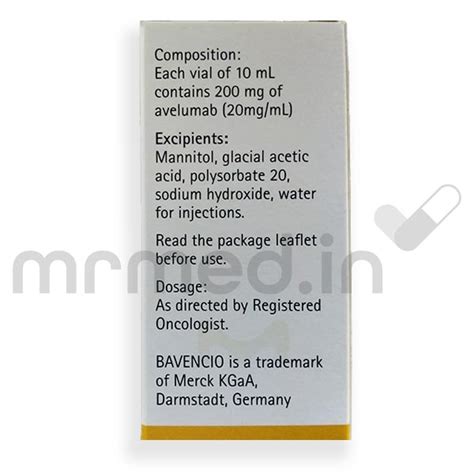 Buy Bavencio Mg Injection Ml Online Uses Price And Side Effects