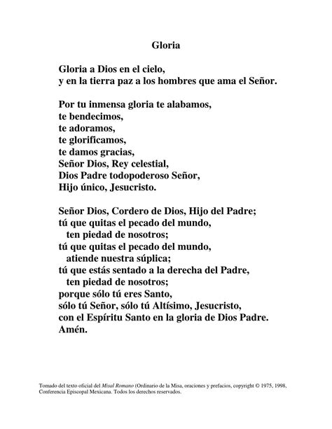 Celo Punto muerto Túnica gloria a dios padre todopoderoso Rugido