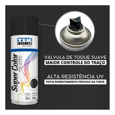 Tinta Spray Tek Bond Preto Fosco Uso Geral 350ml Emb C 06