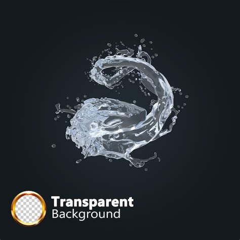 Premium Psd Water Splashes Blue Liquid Waves With Swirls And Drops