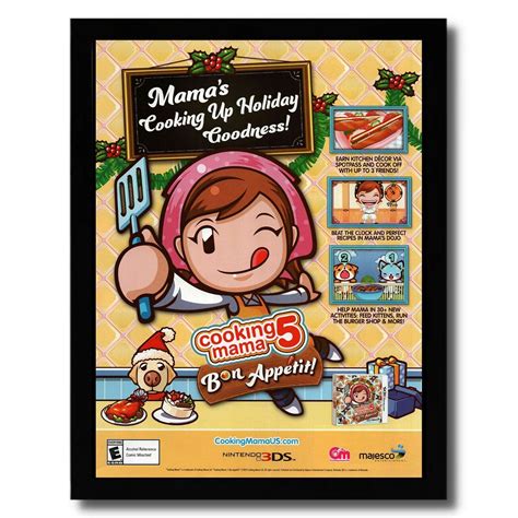 2014 Cooking Mama 5 Bon Appetit Framed Print Adposter Nintendo 3ds