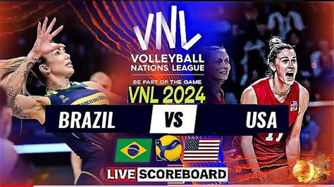 Usa Vs Brazil Live Score Update Today Fivb Volleyball Women S Vnl