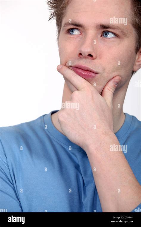 Young Man Thinking Stock Photo Alamy