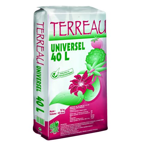 TERREAU UNIVERSEL 40L LES JARDINS D AQUITAINE