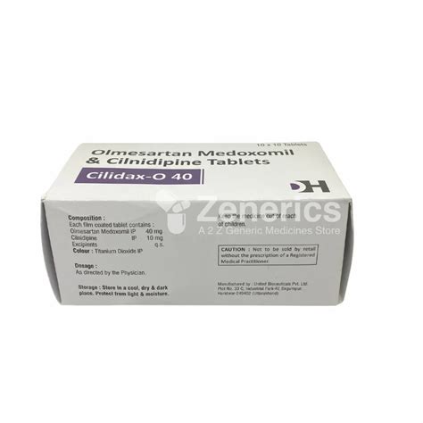 Cilidax O 40mg Tablet Olmesartan Medoxomil 40mg Cilnidipine 10mg