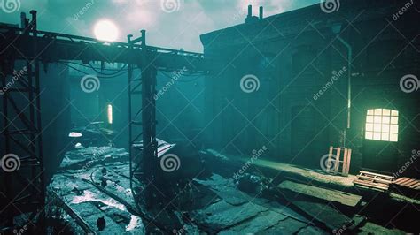 Frightening Abandoned Factory At Night Stock Photo Image Of Chicago