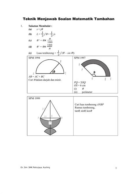 Pdf Teknik Menjawab Soalan Matematik Tambahan Student Copy