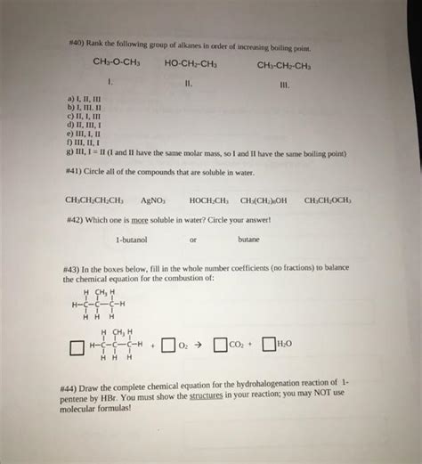 Solved Rank The Following Group Of Alkanes In Order Of Chegg