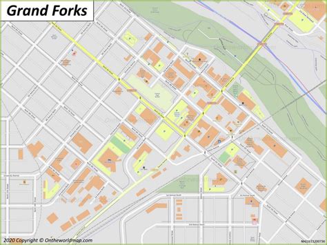 Grand Forks Downtown Map - Ontheworldmap.com