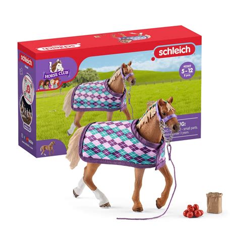 Thoroughbred Horse With Blanket Rug Horse Club Schleich 42360