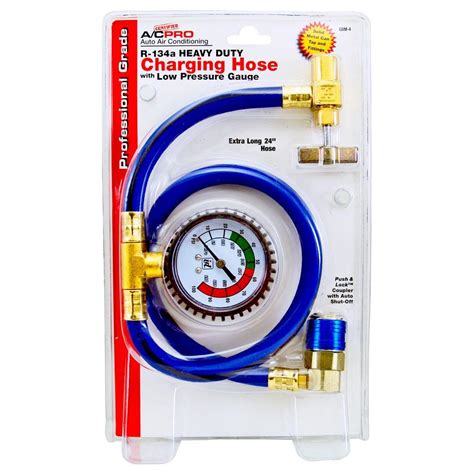 Ac Pro 24 In R 134 Heavy Duty Charging Hose With Low Pressure Gauge