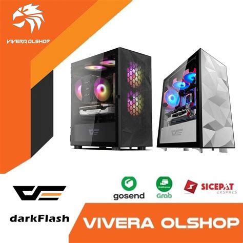 Jual AIGO DLM21 DARKFLASH MATX PC CASE Hitam Putih Shopee Indonesia