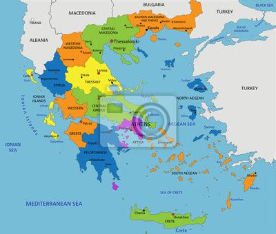 Grecja Mapa Polityczna Mapa Europy