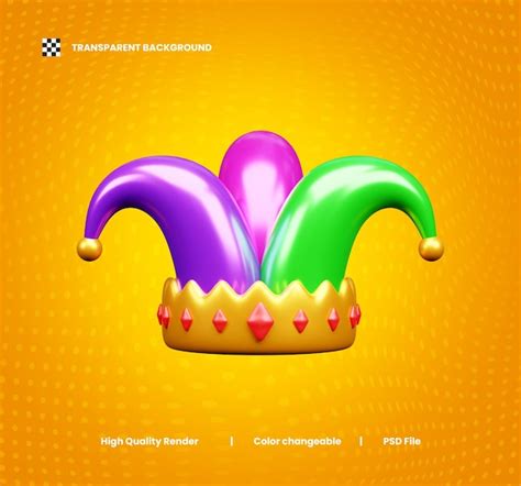 Premium Psd Carnival Clown Hat 3d Icon