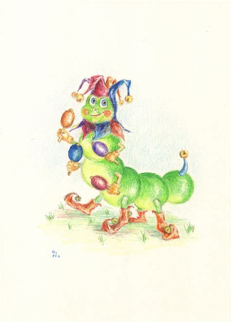 Caterpillar Series Clown Pencil Drawing By Ilona Borodulina Artfinder