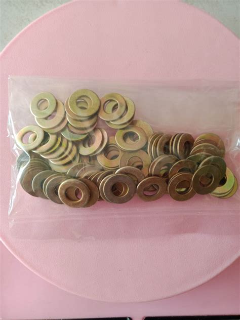 Ring Plat M6 Standar Besi Ring Kuning Flat Washer Baut JP M6 Isi 100Pcs