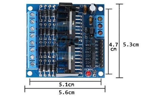 L298n Dual Mạch Cầu H Điều Khiển 4 Động Cơ 50w Nguồn 5vdc Kích Thước