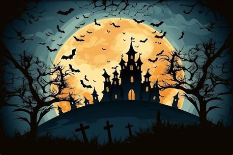 Premium Photo Halloween Background With Haunted Specters