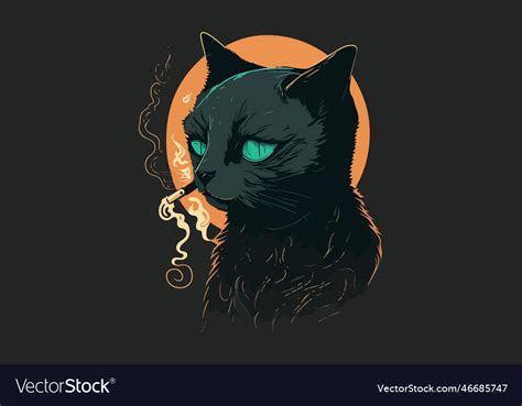 Cat Smoking Royalty Free Vector Image Vectorstock