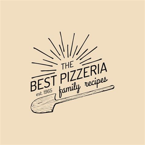 Logotipo de pizza vector familia pizzería emblema icono vintage hipster