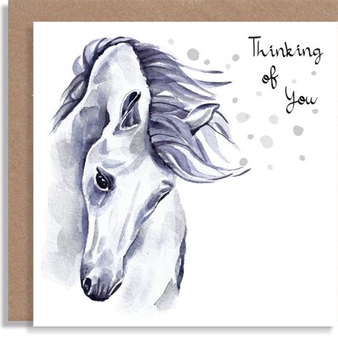 Thinking Of You Sympathy Card Watercolour Horse For Sorrow Etsy