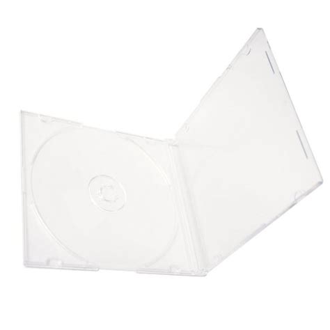 50 Pack Slim 5.2mm Jewel Case Thin Clear Single CD DVD Disc Storage w/Built-in Clear Tray ...