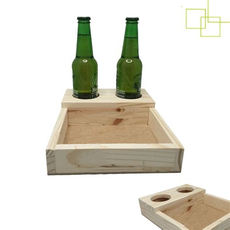 Caixa Bandeja Em Pinus X X Cm Porta Long Neck Para Cervejas E