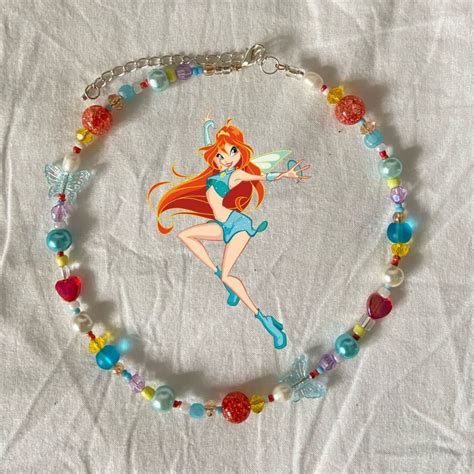 Winx Club Bloom Beaded Necklace Handmade Fairycore Cottagecore Y2k