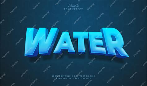 Premium Vector Water Text Effect 3d Editable Text Effect Style 3d