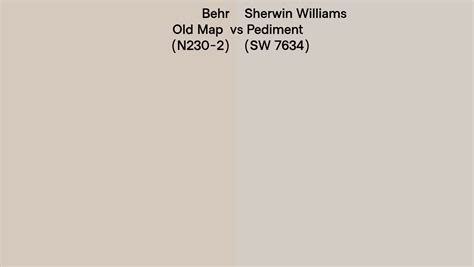 Behr Old Map N230 2 Vs Sherwin Williams Pediment Sw 7634 Side By