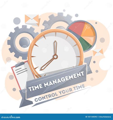 Time Management Poster With Clock Stock Vector Illustration Of Poster