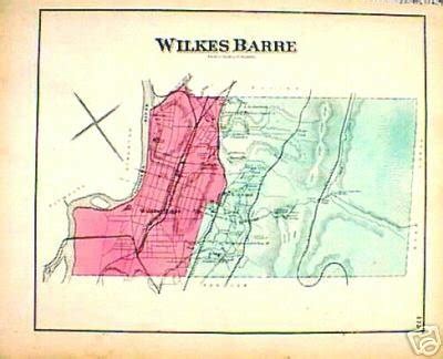 1873 MAP WILKES BARRE TWP. PA. MANY NAMES. COAL MINING | #21735635