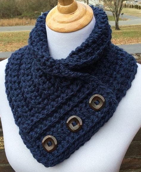 Crochet Scarf With Buttons Cowl Neck 37 Ideas In 2020 Crochet Scarf Crochet Neck Warmer