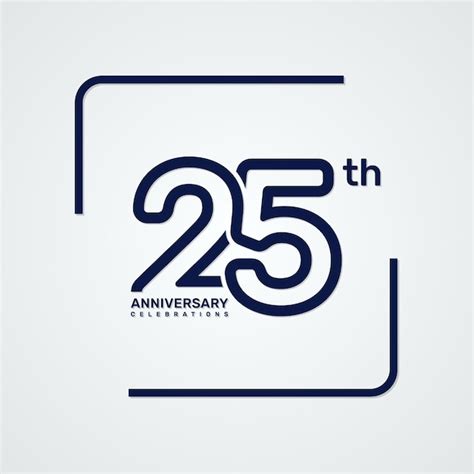 Premium Vector | 25th anniversary logo design with double line style ...