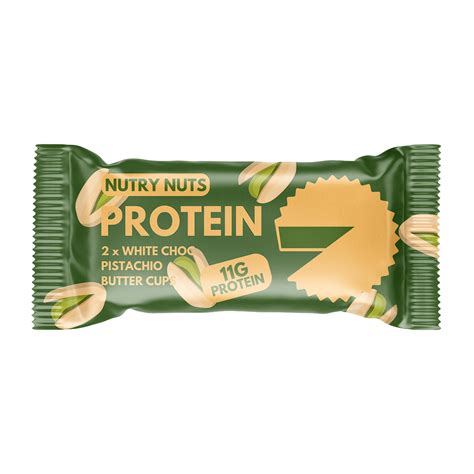 Protein White Choc Pistachio Butter Cups Nutry Nuts