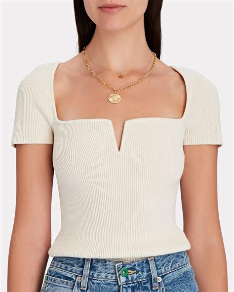 Galvan Freya Square Neck Rib Knit Top Intermix®